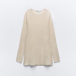 NWT ZARA SEMI-SHEER KNIT TOP SIZE M